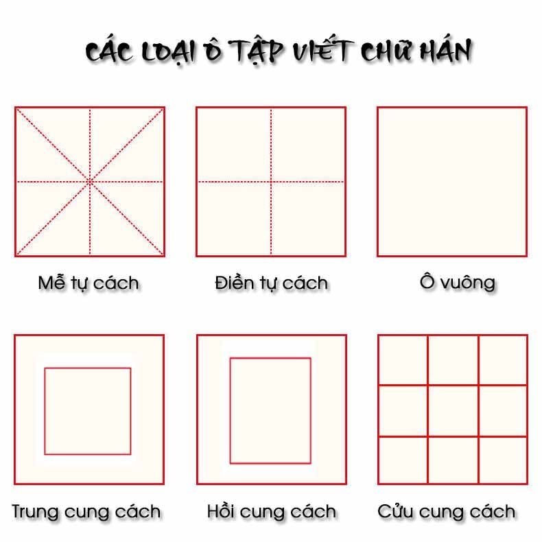 File 23 mẫu ô vuông tập viết chữ Hán - Tải miễn phí (PDF) 2 Giấy tập viết